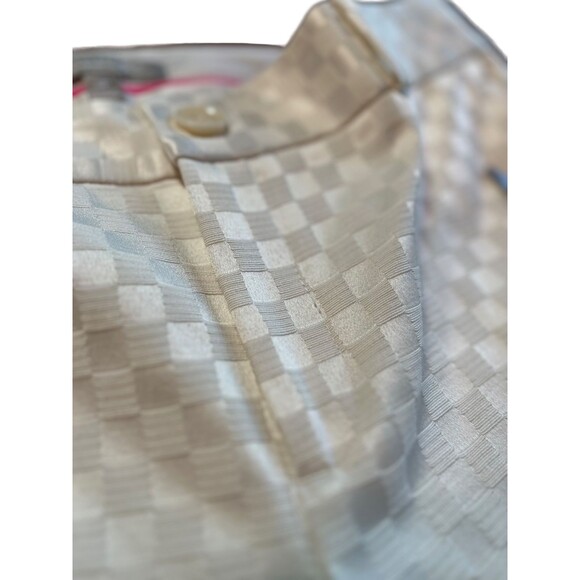 Banana Republic Hampton Pants Women's White Cream Checkerboard Cropped Petite 8 - Picture 12 of 15